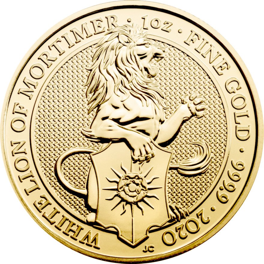 Gold The Queen's Beasts 1 oz - White Lion of Mortimer