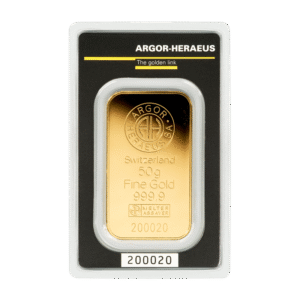 Goldbarren - 50 g .9999 ARGOR-HERAEUS