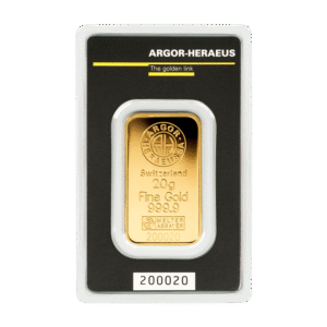Goldbarren - 20 g .9999 ARGOR-HERAEUS