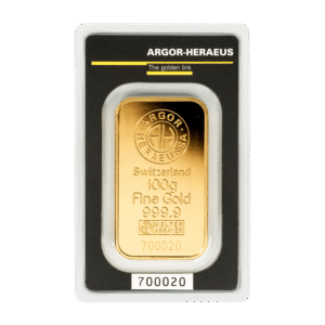 Goldbarren - 100 g .9999 ARGOR-HERAEUS